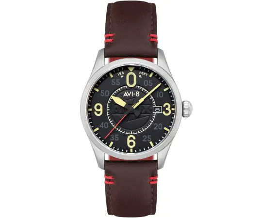 Avi-8 Orologio Automatico Spitfire Smith Uomo 42 Mm - Cinturino Pelle AV-4090 - Data E Mese - 5