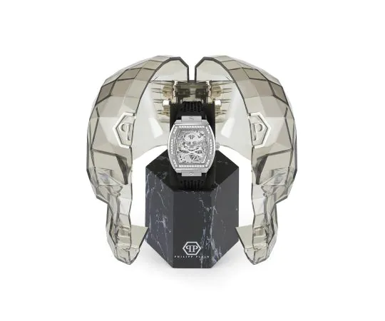 Orologio Philipp Plein Uomo Automatico Scheletrato $KELETON – Cassa 44 Mm In Acciaio, Cinturino Silicone Nero