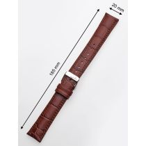 Cinturino 20 x 185 mm marrone fibbia di argento