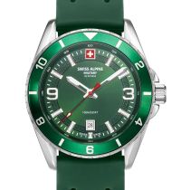 Swiss Alpine Military 7034.1834 Orologio Uomo Sierra argento verde 42mm 10ATM