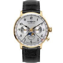 Zeppelin 7038-1 Hindenburg Lunaphase LZ129 Orologio Uomo 40mm 3ATM