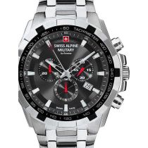 Swiss Alpine Military 7043.9237 cristallo di zaffiro Cronografo Orologio Uomo 46mm 