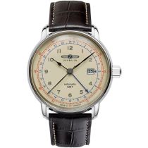 Zeppelin 7668-5 Los Angeles LZ126 Automatico Orologio Uomo GMT 43mm 5ATM