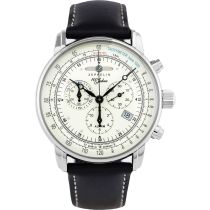 Zeppelin 8680-3 Alarm Cronografo 100 anni Orologio Uomo 43mm 5ATM