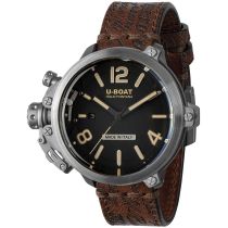 U-Boat 8807 Capsule 50 mm SS BK BE Automatico Orologio Uomo 10ATM
