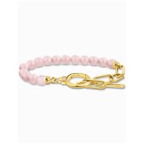 Thomas Sabo A2134-414-9-L19V Bracciale placcato oro con Perlarosa