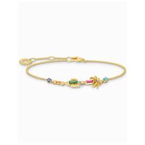 Thomas Sabo A2150-488-7-L19V Bracciale placcato oro con palma cactus e pietre colorate