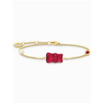 Thomas Sabo A2151-430-10-L19V Bracciale con Orsetti d'Oro placcato con perla e pietre