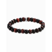 Thomas Sabo A2196-806-7-L19 Bacciale unisex Ossidiana e rotes Occhio di tigre