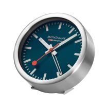 Mondaine A997.MCAL.46SBV.2 orologio da tavolo e sveglia mini Orologio da parete argento-blu 12,5 cm