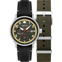 AVI-8 AV-4101-0A Orologio Uomo Hawker Hurricane McKellar Doppio Tempo 44mm 5ATM
