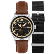 AVI-8 AV-4101-0B Orologio Uomo Hawker Hurricane McKellar Doppio Tempo 44mm 5ATM