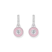 Thomas Sabo CR723-691-9 Orecchini a cerchio in argento con pendente e zirconi rosa Donna