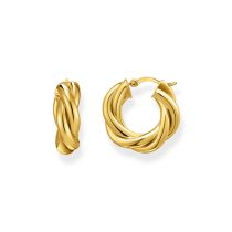 Thomas Sabo CR742-413-39 Bold - Orecchini a cerchio placcati oro 20,0 mm design intrecciato da donna