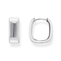 Thomas Sabo CR744-001-21 Bold - Orecchini a cerchio argentati a forma quadrata da 16,5 mm per donna