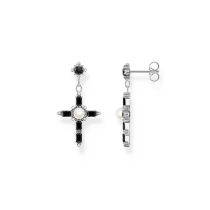 Thomas Sabo H2312-167-11 Orecchini in argento Cross Romance nero Donne