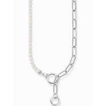 Thomas Sabo KE2193-167-14 collana da donna perla coltivate d'acqua dolce e catena a maglie, regolabile