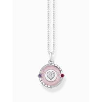 Thomas Sabo KE2201-390-9-L45V Collana in argento con ciondolo rosa e pietra a forma di cuore da donna