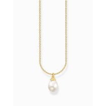 Thomas Sabo KE2238-430-14-L45V Collana placcata oro con ciondolo a forma di perla Donna