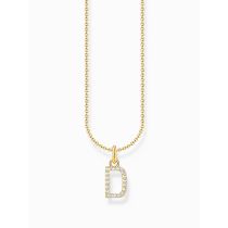 Thomas Sabo KE2243-414-14-L45V Catena placcata oro lettera D Ladies