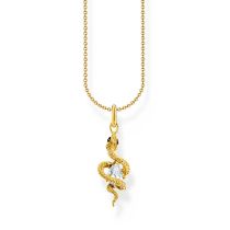 Thomas Sabo KE2300-565-14-L45V Catena placcata oro con ciondolo a serpente Tempting Romance Donne
