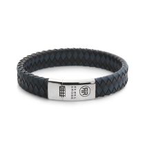 Rebel & Rose RR-L0177-S-L Braccialetto Braided Flat 925 Nero & Blue