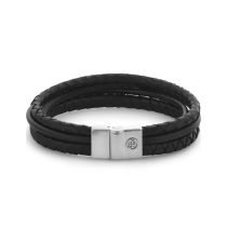 Rebel & Rose RR-M0054-S-XL Braccialetto Full Metal Premium Combo 12mm Black