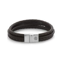 Rebel & Rose RR-M0055-S-L Braccialetto Full Metal Premium Combo 12mm Brown