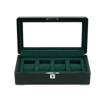 Rothenschild RS-3420-4-BL-GRE scatola porta orologi nero [4] con velluto verde