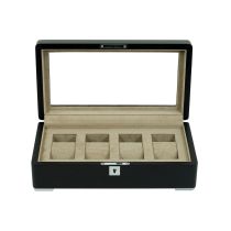 Rothenschild RS-3420-4-BL-TAN scatola porta orologi nero [4] con velluto beige