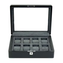 Rothenschild RS-3420-8-BL-CHA scatola porta orologi nero [8] con velluto grigio