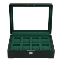 Rothenschild RS-3420-8-BL-GRE scatola porta orologi nero [8] con velluto verde