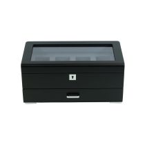 Rothenschild RS-3421-4-BL-CHA scatola porta orologi nero [4] con velluto grigio + cassetto