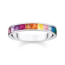 Thomas Sabo Anello da donna TR2403-477-7-54 pietra Rainbow misura 54