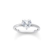 Thomas Sabo TR2476-051-14-56 Anello in argento con pietra bianca a forma di cuore Donna