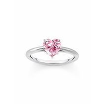 Thomas Sabo TR2476-051-9-54 Anello in argento con pietra rosa a forma di cuore Donna