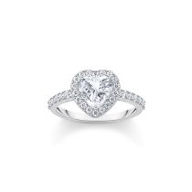 Thomas Sabo TR2477-051-14-56 Anello in argento a forma di cuore con zirconi bianchi Donna