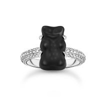 Thomas Sabo TR2478-052-11-56 Anello in argento con orso in oro nero e zirconi Donne