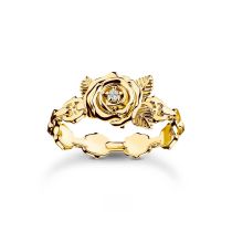Thomas Sabo TR2482-414-39-56 Anello Roses Romance placcato oro Donne