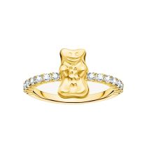 Thomas Sabo TR2504-414-14-56 Anello con Haribo Orso d'Oro E Pietre Placcato In Oro Donna