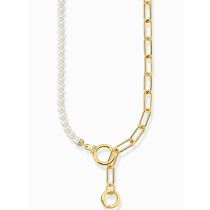 Thomas Sabo KE2193-445-14 collana da donna perle coltivate d'acqua dolce e catena a maglie, regolabile