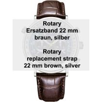 Rotary Cinturino in pelle di ricambio marrone 22 mm Ref. 29163