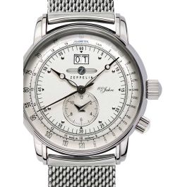 Zeppelin Orologio Cronografo: Cassa In Acciaio Nero, Bracciale In Caucciù - Design Moderno