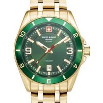 Swiss Alpine Military 7034.1114 Orologio Uomo Sierra oro verde 42mm 10ATM