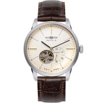 Zeppelin 7364-5 Flatline Automatico Open Heart Orologio Uomo 40mm 5ATM