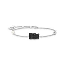 Thomas Sabo A2151-052-11-L19V Bracciale in argento con orso in oro nero e perla + pietra