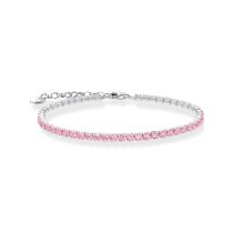 Thomas Sabo A2167-051-9-L19V Bracciale tennis con pietre rosa 16-19 cm