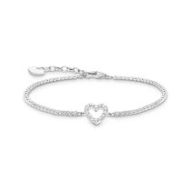 Thomas Sabo A2177-051-14-L19V Bracciale tennis in argento con cuore e pietre bianche