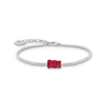 Thomas Sabo A2187-052-10 Bracciale tennis in argento con orso in oro Rosso 16-19 cm