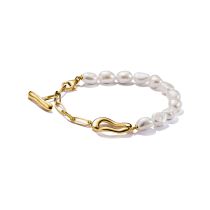 Thomas Sabo A2190-430-14-L19V PerlenBraccialetto Natural Beauty Placcato In Oro